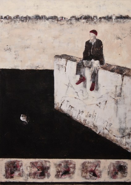 "Der Kreisel"
Malerei mit Bananeschalen Pigmente(dunkle Farben) und Acryl (helle Farben und rot)
2012-2013

